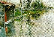 Carl Larsson vid loing grez-grez-sur-loing oil painting